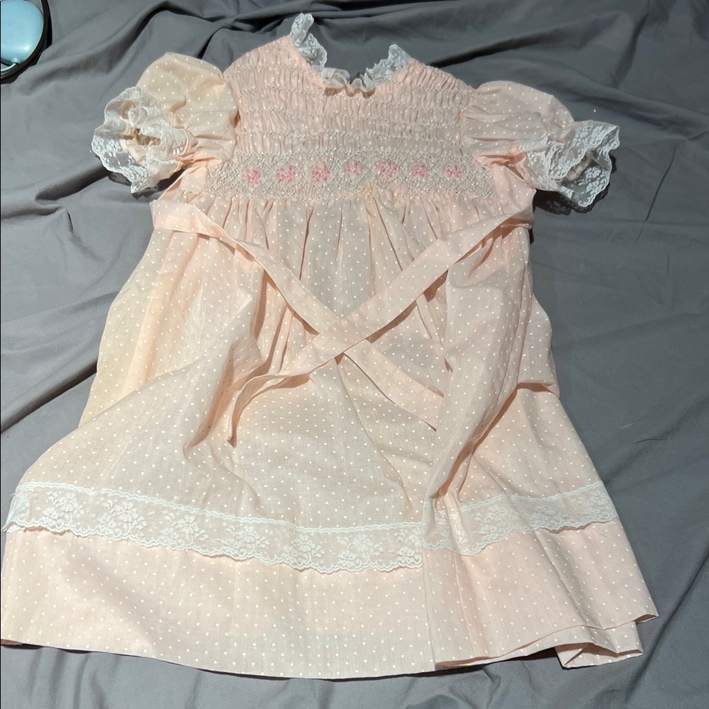 Pink Lace Trimmed Dress